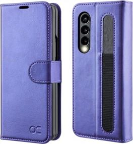 img 4 attached to OCASE Compatible With Galaxy Z Fold 3 5G Wallet Case With S Pen Holder, PU Leather Flip Folio Case With Card Slots RFID Blocking Kickstand Phone Cover For Z Fold3 5G (2021) - Purple