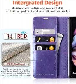 img 2 attached to OCASE Compatible With Galaxy Z Fold 3 5G Wallet Case With S Pen Holder, PU Leather Flip Folio Case With Card Slots RFID Blocking Kickstand Phone Cover For Z Fold3 5G (2021) - Purple