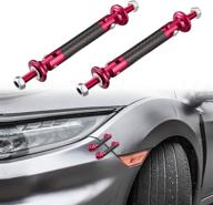 🚗 tomall 2 pcs 45mm car adjustable front/rear bumper lip splitter support strut rod carbon fiber red – universal auto bumper fasteners lever: enhance your vehicle's style and stability! logo