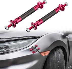 img 4 attached to 🚗 TOMALL 2 Pcs 45mm Car Adjustable Front/Rear Bumper Lip Splitter Support Strut Rod Carbon Fiber Red – Universal Auto Bumper Fasteners Lever: Enhance Your Vehicle's Style and Stability!