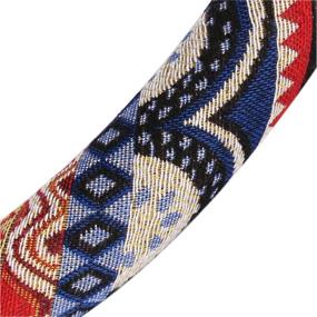 img 2 attached to 🌀 AOTOMIO 15 Inch Steering Wheel Cover - Wave Line Pattern, Ethnic Style Protection in Coarse Flax Cloth - Universal Fit