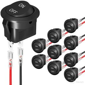 img 4 attached to Joinfworld Round Rocker Switch 12V - ON 🚗 Off Toggle Switch for Auto Car Marine Boat - 10Pcs