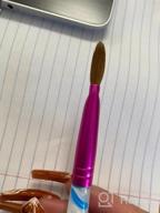 img 1 attached to PANA Pure Kolinsky Hair Acrylic Nail Brush - Round Shape Purple Ferrule With Beige Wood Handle (Size 12) - Nail Brush For Acrylic Nail Application, Nail Extension, Manicure Pedicure Salon Beginner And Professional review by Matthew Rodenbaugh