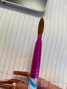 img 6 attached to PANA Pure Kolinsky Hair Acrylic Nail Brush - Round Shape Purple Ferrule With Beige Wood Handle (Size 12) - Nail Brush For Acrylic Nail Application, Nail Extension, Manicure Pedicure Salon Beginner And Professional