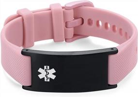 img 1 attached to Stay Safe During Sports And Emergencies With LinnaLove Silicone Medical ID Bracelet For Men - Free Engraving Available