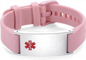 img 4 attached to Stay Safe During Sports And Emergencies With LinnaLove Silicone Medical ID Bracelet For Men - Free Engraving Available