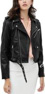 womens faux leather moto jacket women's clothing : coats, jackets & vests logo