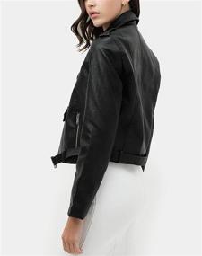 img 1 attached to Womens Faux Leather Moto Jacket Women's Clothing : Coats, Jackets & Vests