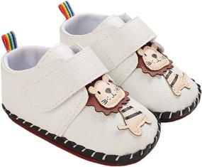 img 1 attached to Anti Slip Leather Sneakers Cartoon Moccasins Apparel & Accessories Baby Boys for Shoes