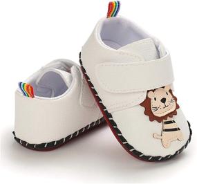 img 2 attached to Anti Slip Leather Sneakers Cartoon Moccasins Apparel & Accessories Baby Boys for Shoes