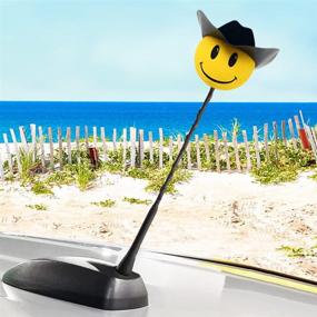 img 2 attached to 🤠 HappyBalls Cowboy Hat Car Antenna Topper/Mirror Dangler/Dashboard Buddy - Enhance Your Auto Accessories!