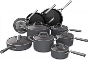 img 4 attached to Ninja C39900 Foodi NeverStick 16-Piece Premium Cookware Set - Hard Anodized, Nonstick & Oven Safe To 500°F!