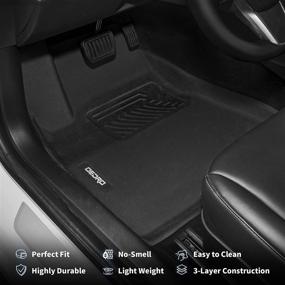 img 2 attached to 🚗 OEDRO Tesla Model 3 Floor Mats 2017-2022 | Custom Fit All-Weather Liners Front & Rear | Non-Compatible with Performance Model