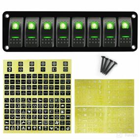 img 4 attached to ⛵ Waterproof 8 Gang Toggle Switches Rocker Switch Panel with Green LED Backlight - 12V 24V for Boat Car Marine Truck Trailer Caravan