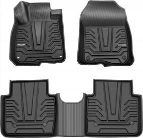 img 4 attached to Custom Fit Black TPE All Weather Floor Mats For 2017-2022 Honda CRV - Waterproof Protection For 1St & 2Nd Row