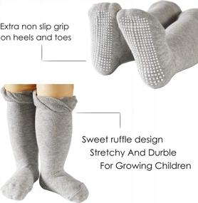 img 3 attached to Non-Slip Cable Knit Knee High Socks For Baby Boys And Girls: Get Cozy And Comfy With CozyWay!