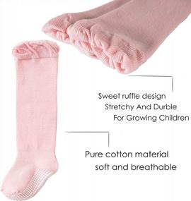 img 2 attached to Non-Slip Cable Knit Knee High Socks For Baby Boys And Girls: Get Cozy And Comfy With CozyWay!