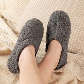 img 3 attached to RockDove Women'S Cozy Teddy Fleece Slippers - Perfect For Indoor Comfort
