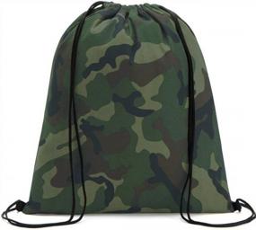 img 4 attached to Ayliss 3D Digital Printed Drawstring Backpack - Ideal Gym Bag For Women/Men With Oxford Fabric And Camouflage Design