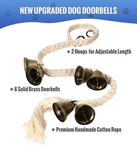 img 3 attached to Durable Cotton Rope Handmade Woven Dog Door Bell for Sliding Door - Adjustable Length for Small, Medium, and Large Dogs - Ideal for Potty Training and Outdoor Use