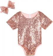 sparkle in style: cilucu newborn baby romper sequin short sleeve birthday outfit set for girls logo