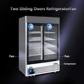 img 1 attached to Коммерческий охладитель напитков: холодильник со стеклянной дверью KITMA объемом 44,8 куб. фута со светодиодным освещением и оптимальным контролем температуры