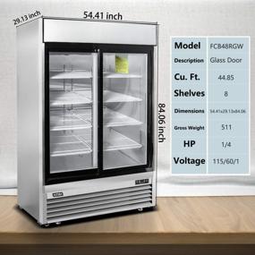 img 3 attached to Коммерческий охладитель напитков: холодильник со стеклянной дверью KITMA объемом 44,8 куб. фута со светодиодным освещением и оптимальным контролем температуры