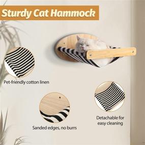 img 1 attached to 🐾 Ultimate Wall Mounted Cat Shelf Set: The Complete Package for Cat Climbing, Relaxation, and Play