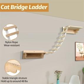 img 2 attached to 🐾 Ultimate Wall Mounted Cat Shelf Set: The Complete Package for Cat Climbing, Relaxation, and Play