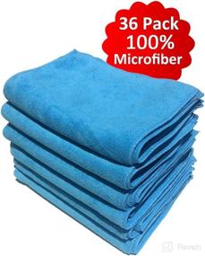 img 1 attached to 🧺 36 Pack of Blue Microfiber Cleaning Cloths - 100% Microfiber - Reusable, Washable, and Eco-Friendly!