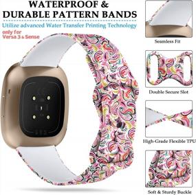 img 3 attached to Stylish Floral Print Bands For Women'S Fitbit Versa 3 And Sense: Maledan Compatible Accessories