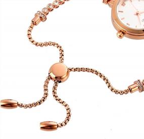 img 2 attached to Stylish Tonnier Waterproof Women'S Quartz Watch With 3D Rose Gold Bracelet, Jewelry Diamond, And Analog Dress Wristwatch For Fashionable Look