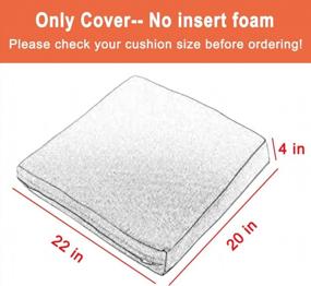 img 2 attached to 4 Pack Waterproof Outdoor Seat Cushion Slip Covers 22"X20", Dark Red - Patio Furniture Chair Replacement Pillow Cover Only