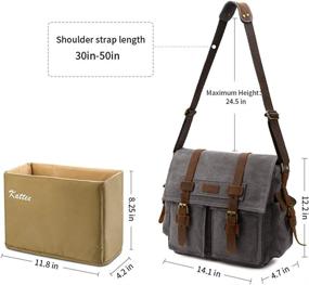 img 2 attached to 📷 Vintage Camera Bag: Kattee Leather Canvas DSLR SLR Shoulder Messenger Bag