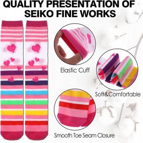 img 2 attached to 6 Pairs Of SDBING Knee High Socks For Girls, Featuring Cute And Funny Animal Patterns, Suitable For Kids Aged 3-12 Years Old
