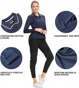 img 3 attached to Women'S Hiverlay UPF 50+ Long Sleeve Golf Polo Shirt With Collar