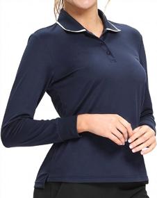 img 4 attached to Women'S Hiverlay UPF 50+ Long Sleeve Golf Polo Shirt With Collar