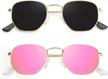 polarized square sunglasses for women men - kaliyadi hexagon metal frame uv protection sun glasses logo