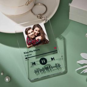 img 2 attached to Брелок VEELU Custom Scannable Spotify Code Plaque Frame Keychain Акриловый брелок для фото