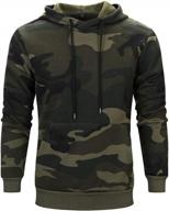 men's pullover hoodie fleece military sweatshirt w/ kanga pocket - aotorr contrast color long sleeve logo
