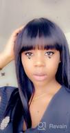 img 1 attached to 150% Density Remy Brazilian Straight Human Hair Wig With Bangs - Pizazz 9A Lace Front Wig For Black Women review by Jason Wesley