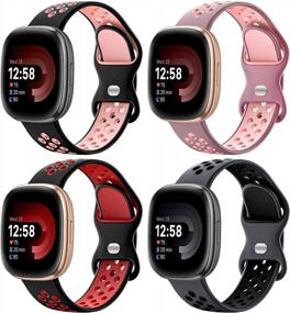 img 4 attached to Maledan Advanced Waterproof Dressy Sport Band For Fitbit Versa 3 And Sense Smart Watches - Perfect Replacement For Women And Men
