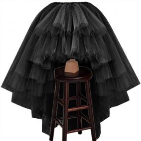 img 4 attached to Women'S Puffy High Low Layered Tulle Asymmetrical Skirt For Wedding Or Night Out