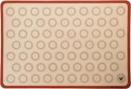 silicone macaron baking mat - full sheet size (thick & large 24 1/2" x 16 1/2") - non stick silicon liner for large bake pans, trays & rolling, macaroon/pastry/cookie/bun making - professional grade logo