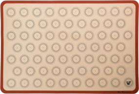 img 4 attached to Silicone Macaron Baking Mat - Full Sheet Size (Thick & Large 24 1/2" X 16 1/2") - Non Stick Silicon Liner For Large Bake Pans, Trays & Rolling, Macaroon/Pastry/Cookie/Bun Making - Professional Grade