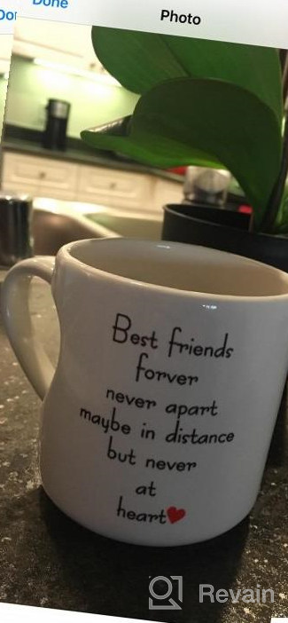 img 1 attached to Best Friends Distance Coffee Mug - Heart-Shaped Ceramic Cup With Sayings, 'Best Friends Forever Never Apart', Unique And Funny Gifts For Mom, Birthday And Mother'S Day - InterestPrint review by Jorge Bryant