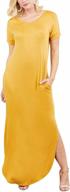 stunning style and comfort: fashion boomy women's maxi dress with cami sleeves, pockets, and v-neckline logo