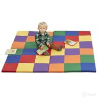 🧩 softzone patchwork toddler activity mat: colorful, safe foam pad for crawling and tummy time logo