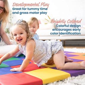 img 2 attached to 🧩 SoftZone Patchwork Toddler Activity Mat: Colorful, Safe Foam Pad for Crawling and Tummy Time