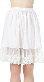 img 4 attached to Vintage 100% Cotton Half Slip With Lace Trim - Beautelicate Skirt Extender Underskirt For Women